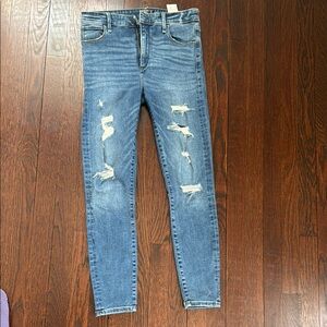 A&F Classic Blue Distressed Women's Jeans